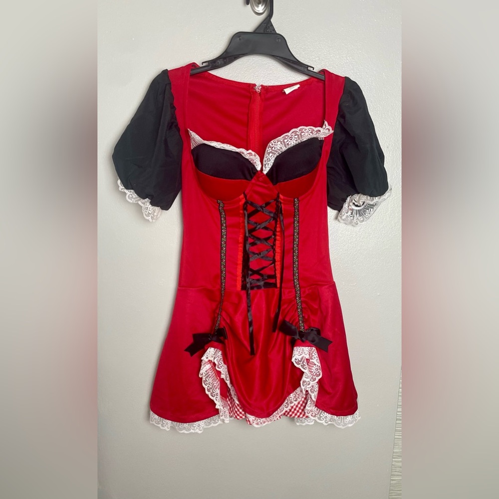 Sexy red and black corset Halloween costume Little Red Riding Hood size small